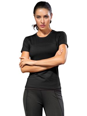 Mesh Splicing Moisture Wicking Women Short Sleeve Workout Shirts